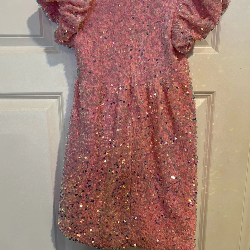 Lola + The Boys Shimmering Pink Sequin Dress - Picture 2 of 4